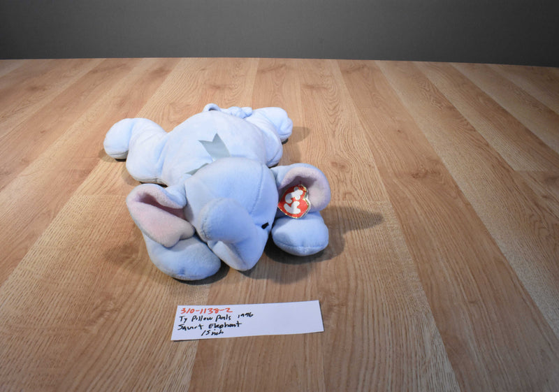 Ty Pillow Pals Squirt Blue Elephant 1996 Plush