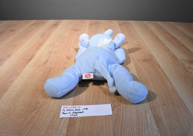 Ty Pillow Pals Squirt Blue Elephant 1996 Plush