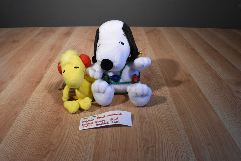 Hallmark Peanuts Christmas Snoopy Plush and Woodstock Beanbag Plush