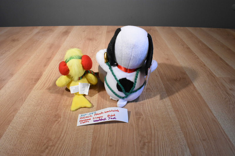 Hallmark Peanuts Christmas Snoopy Plush and Woodstock Beanbag Plush