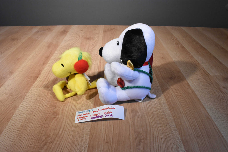 Hallmark Peanuts Christmas Snoopy Plush and Woodstock Beanbag Plush
