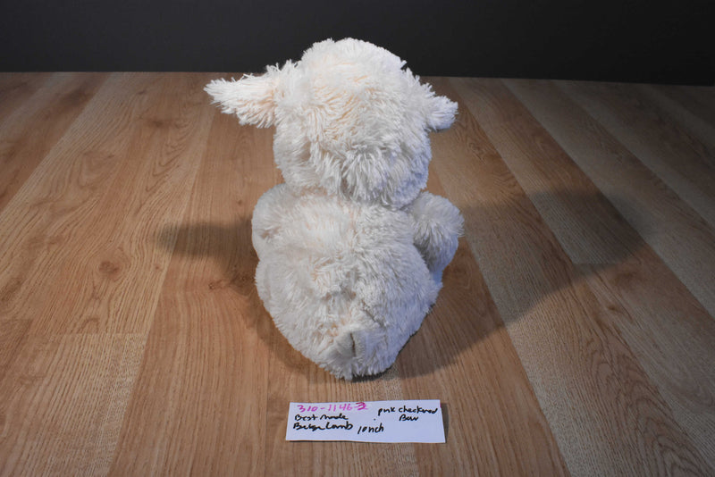 Best Made White and Beige Lamb 2014 Plush With Pink Checkered Bow