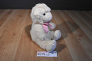 Best Made White and Beige Lamb 2014 Plush With Pink Checkered Bow