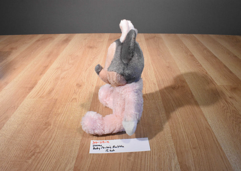 Disney Pink and Grey Baby Minnie Mouse Rattle Plush