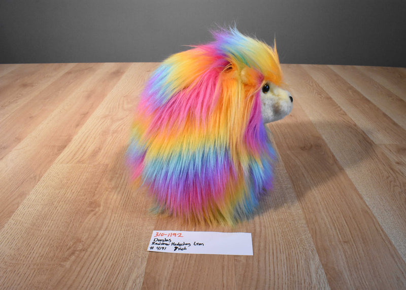 Douglas Leon the Neon Rainbow Hedgehog Beanbag Plush
