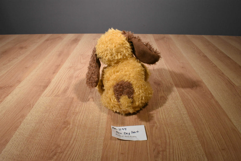 Animal Adventure Beige and Brown Dog 2011 Plush With Red Heart