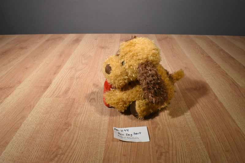 Animal Adventure Beige and Brown Dog 2011 Plush With Red Heart