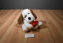 Animal Adventure White and Brown Dog Plush With Red Heart