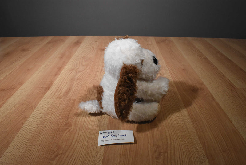 Animal Adventure White and Brown Dog Plush With Red Heart