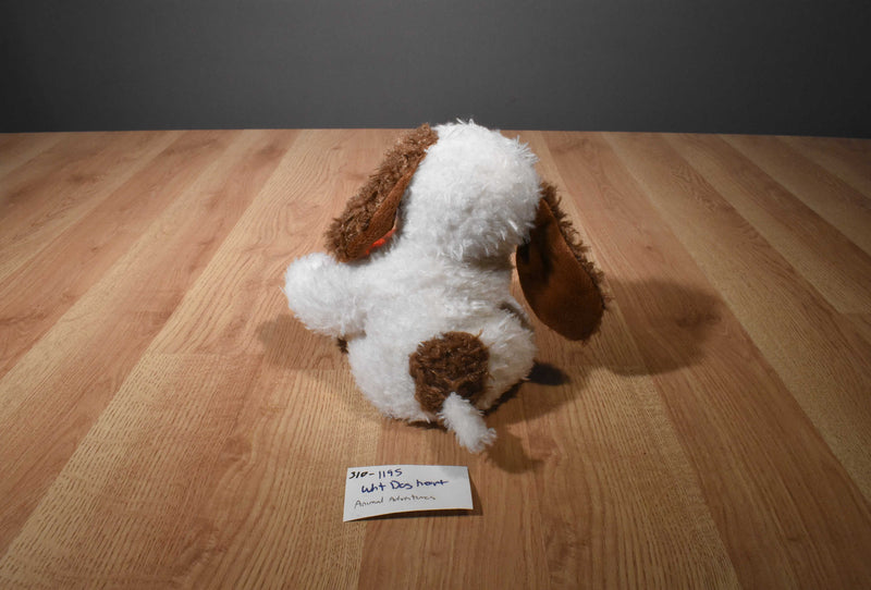 Animal Adventure White and Brown Dog Plush With Red Heart