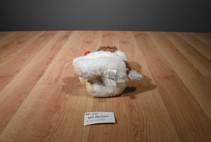 Animal Adventure White and Brown Dog Plush With Red Heart