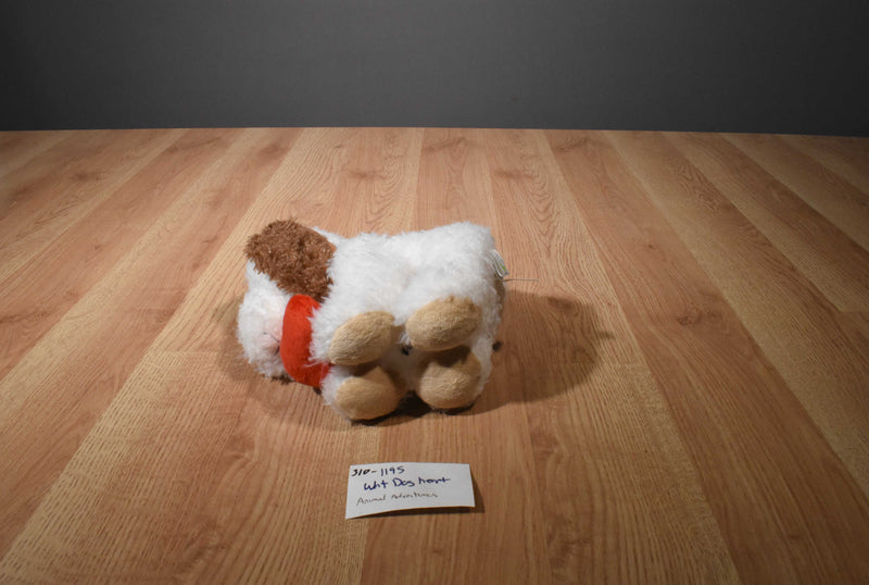 Animal Adventure White and Brown Dog Plush With Red Heart