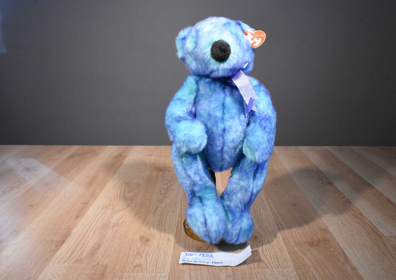 Ty Classic Bluebeary the Blue Teddy Bear 1999 Beanbag Plush