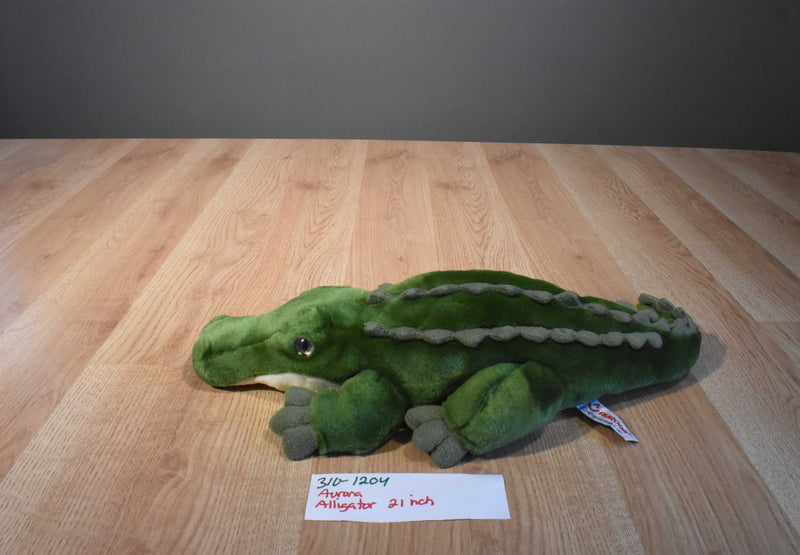 Aurora Green and Yellow Alligator/Crocodile Beanbag Plush