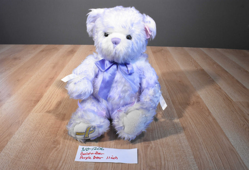Build a Bear Purple and White Bear Plush