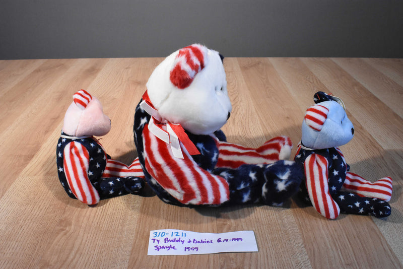 Ty Beanie Buddy and 2 Babies Spangle 1999 Beanbag Plushes