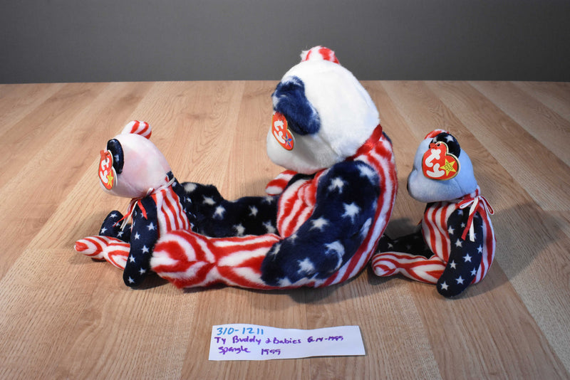 Ty Beanie Buddy and 2 Babies Spangle 1999 Beanbag Plushes