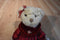 Russ Annalise Beige Teddy Bear Beanbag Plush in Red Flower Dress Plush