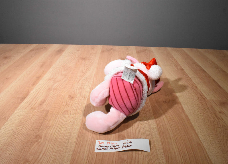 Disney Store Piglet Santa's Helper Beanbag Plush