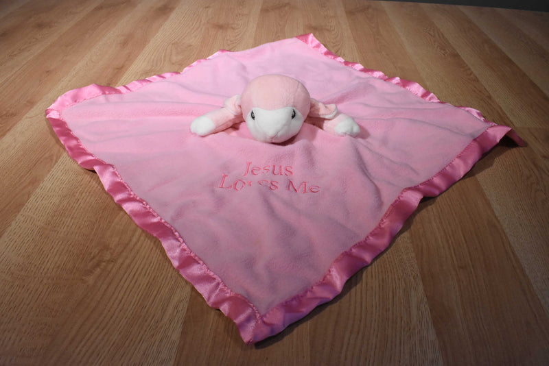 Enesco Precious Moments Pink Lamb Jesus Loves Me 2008 Security Blanket