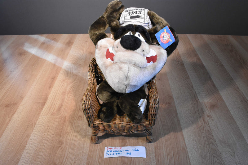 ACE Looney Tunes Taz Holding TNT 1998 Plush