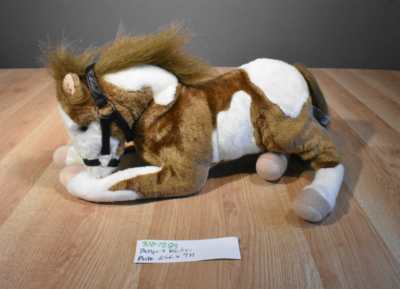 Hugfun Passport Brown and White Horse Pony Pinto Paint Plush