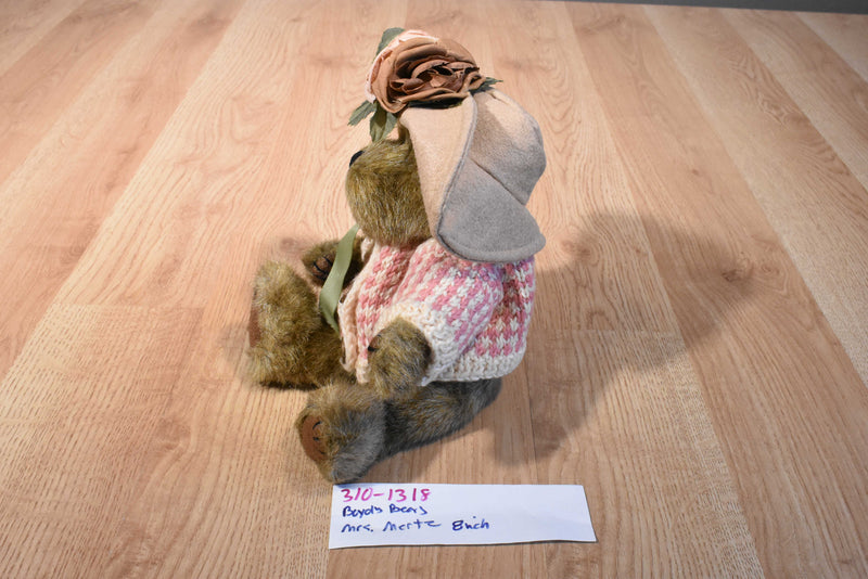 Boyd's Mrs. Mertz Brown Bear in Pink Striped Sweater