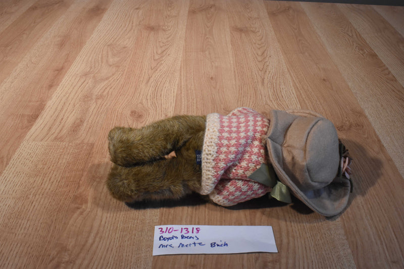 Boyd's Mrs. Mertz Brown Bear in Pink Striped Sweater