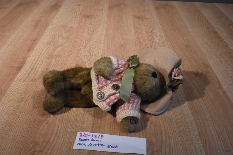 Boyd's Mrs. Mertz Brown Bear in Pink Striped Sweater