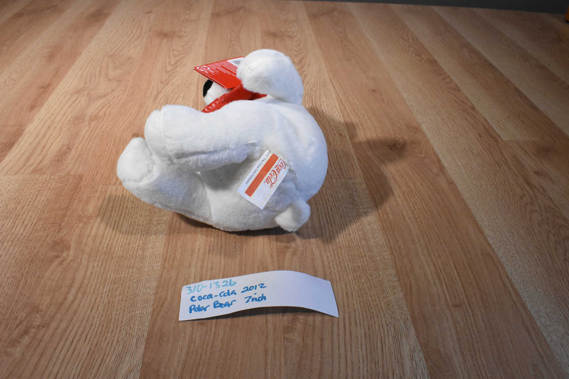 MTY Coca-Cola Polar Bear 2012 Beanbag Plush Wearing a Red Scarf
