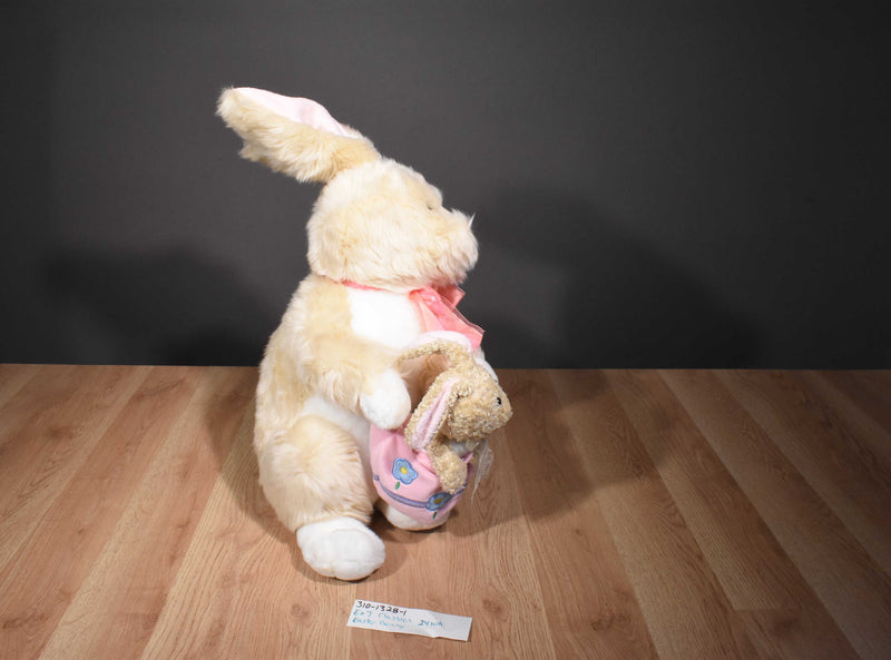 E & J Classics Tan Bunny Rabbit with Basket Plush