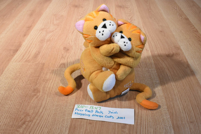 Purr-Fect Pals Orange Hugging Cats 2001 Beanbag Plush