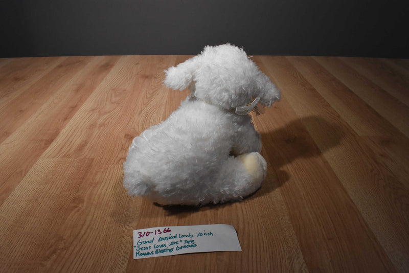 Baby Gund Musical White Lamb Heavens Blessings Gracious Waggie Plush