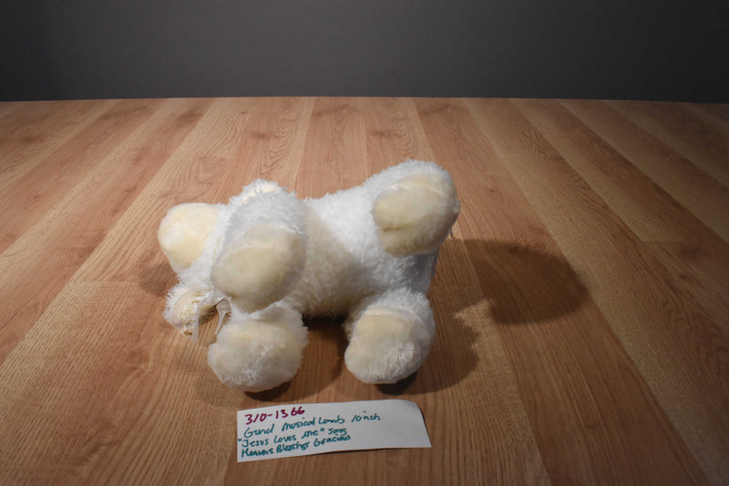 Baby Gund Musical White Lamb Heavens Blessings Gracious Waggie Plush