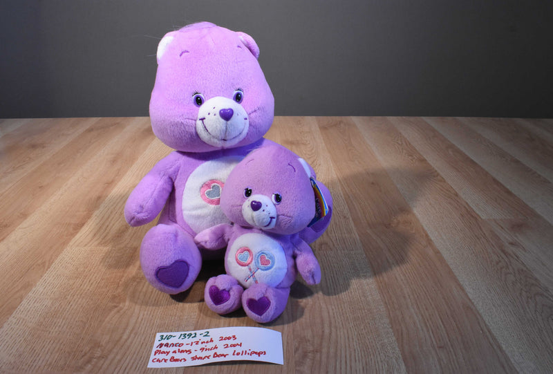Nanco Care Bear Share Bear Lollipop 2003 and Play Along 2004 Plush
