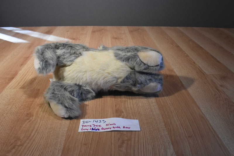 Yang Jee Grey and White Bunny Rabbit Beanbag lush