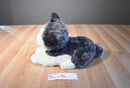 Russ Blizzard Gray and White Husky Dog 1990's Plush with Blue Eyes