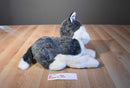 Russ Blizzard Gray and White Husky Dog 1990's Plush with Blue Eyes