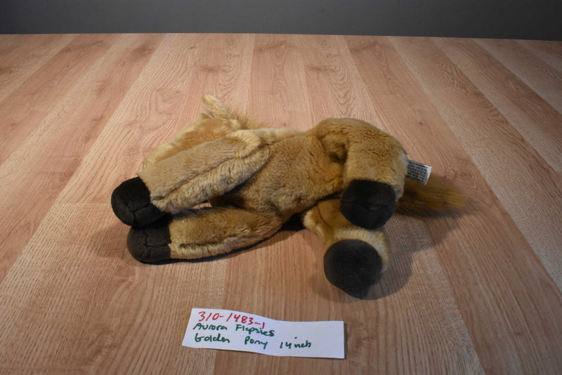 Aurora Flopsies Tan Brown Golden Horse Pony Beanbag Plush