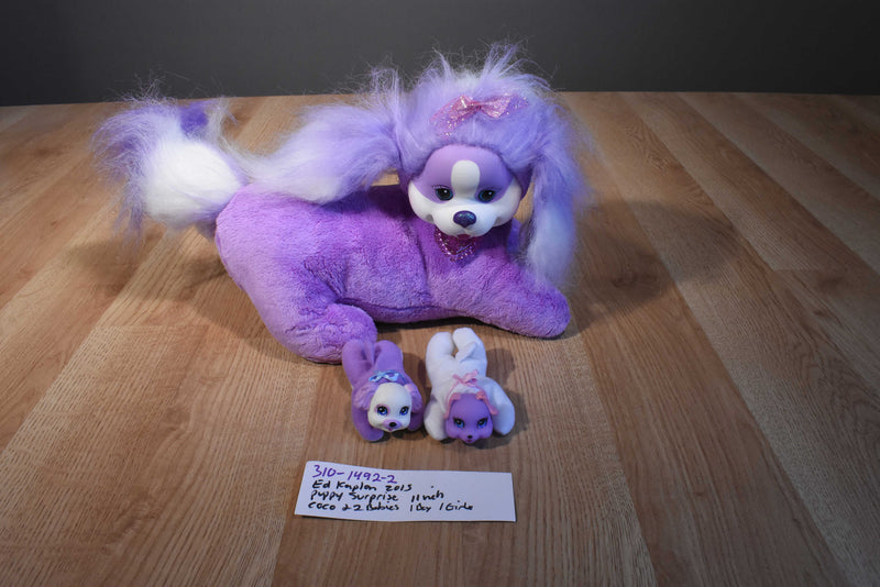 Just Play Ed Kaplan Puppy Surprise Purple Dog Coco 2015 Plush