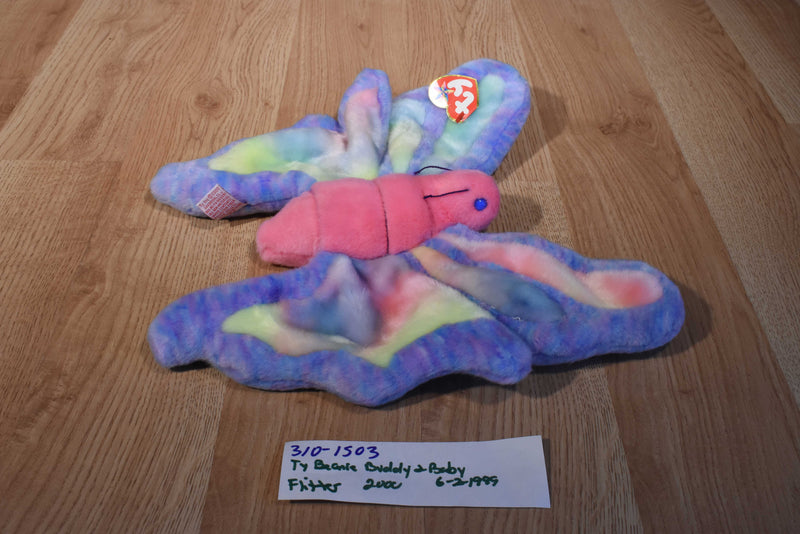 Ty Beanie Buddy 2000 and Baby 1999 Flitter Butterfly Beanbag Plushes