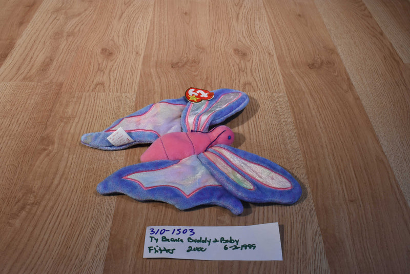 Ty Beanie Buddy 2000 and Baby 1999 Flitter Butterfly Beanbag Plushes