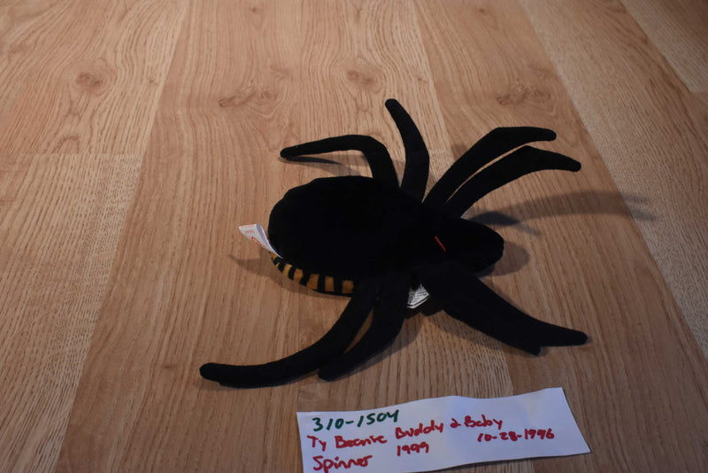 Ty Beanie Buddy 1999 and Baby 1996 Spinner Spider Beanbag Plushes