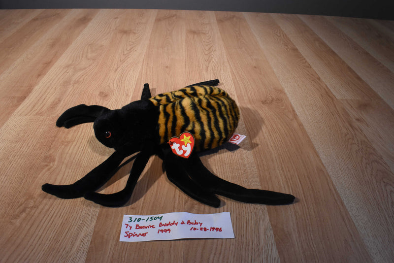 Ty Beanie Buddy 1999 and Baby 1996 Spinner Spider Beanbag Plushes