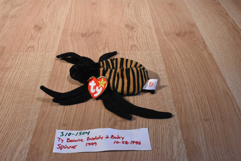 Ty Beanie Buddy 1999 and Baby 1996 Spinner Spider Beanbag Plushes