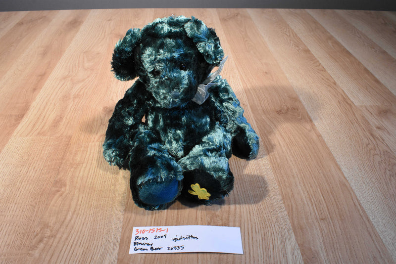Russ Blarney Green Teddy Bear Beanbag Plush