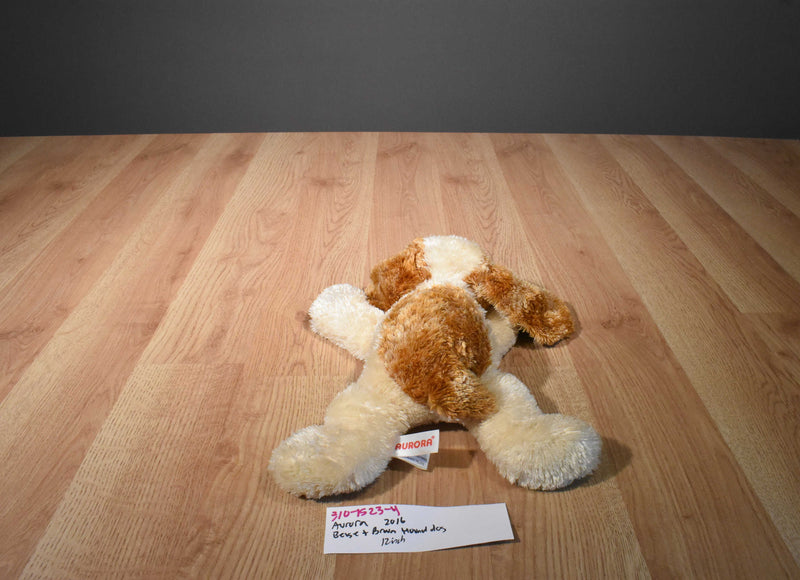 Aurora Floppy Beige and Brown Hound Dog 2016 Beanbag Plush