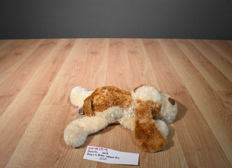Aurora Floppy Beige and Brown Hound Dog 2016 Beanbag Plush