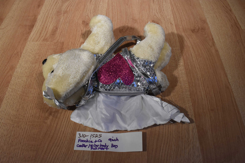 Poochie and Co. Yellow Labrador Pink Heart Plush Bag Purse