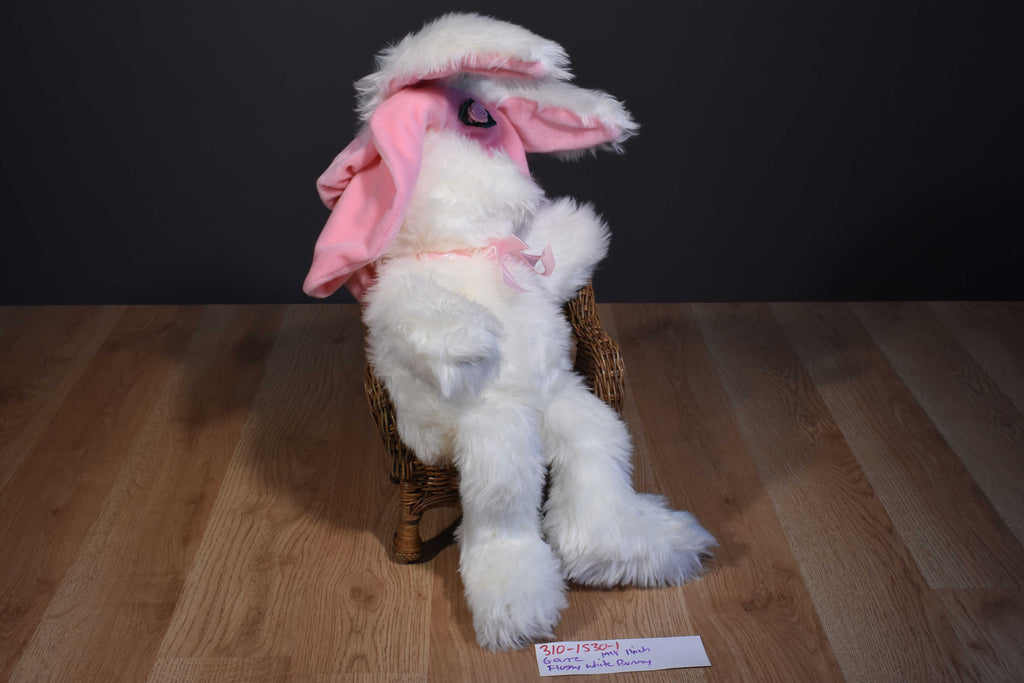 Flossy Rabbit Ganz Flossy the White Bunny Rabbit with Pink Hat 1998 Beanbag Plush ...